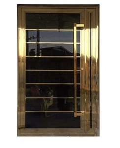 درب لابی استیل طلایی مدل تک لنگه
